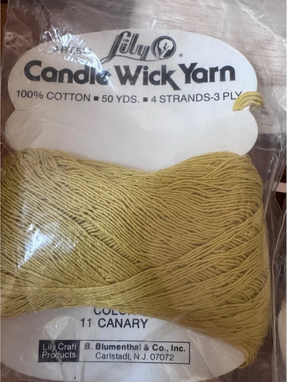 Vintage Lily Candle Wick Yarn Lot (8 Skeins) - 100% Cotton Crafting Thread